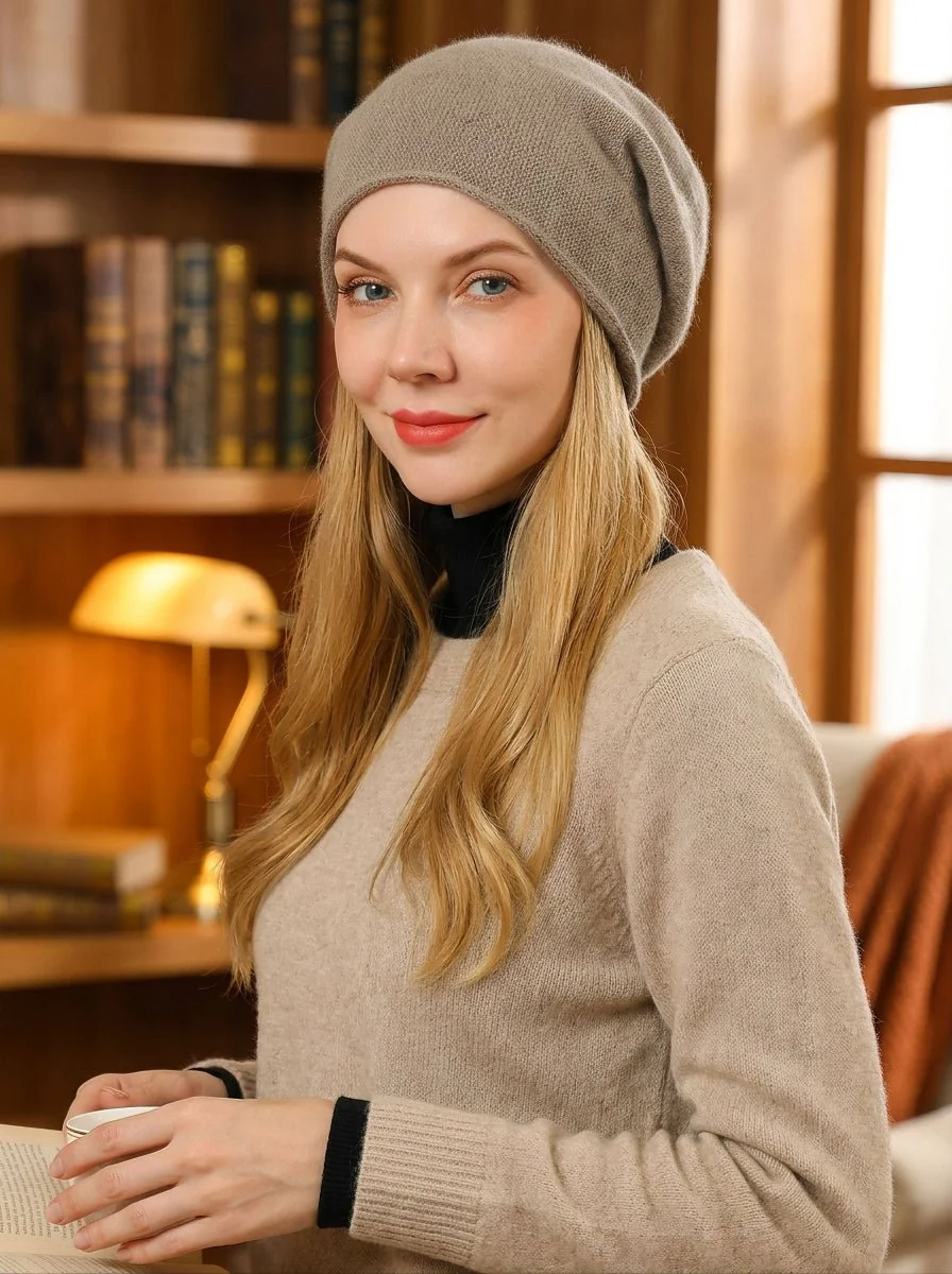 Women Slouchy Knitted Beanie Hat - Imagen 2