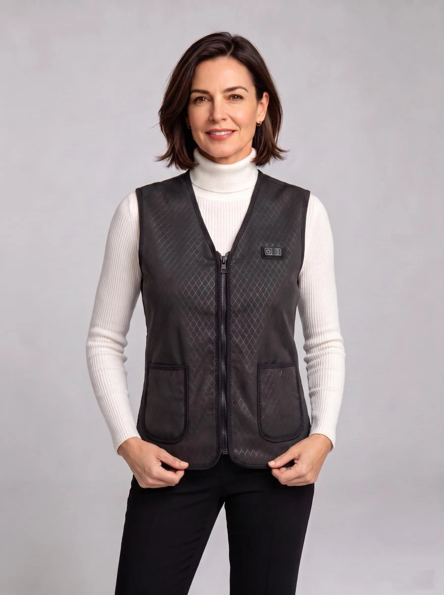 Women's Black Dual-control Heated Gilet - Imagen 4
