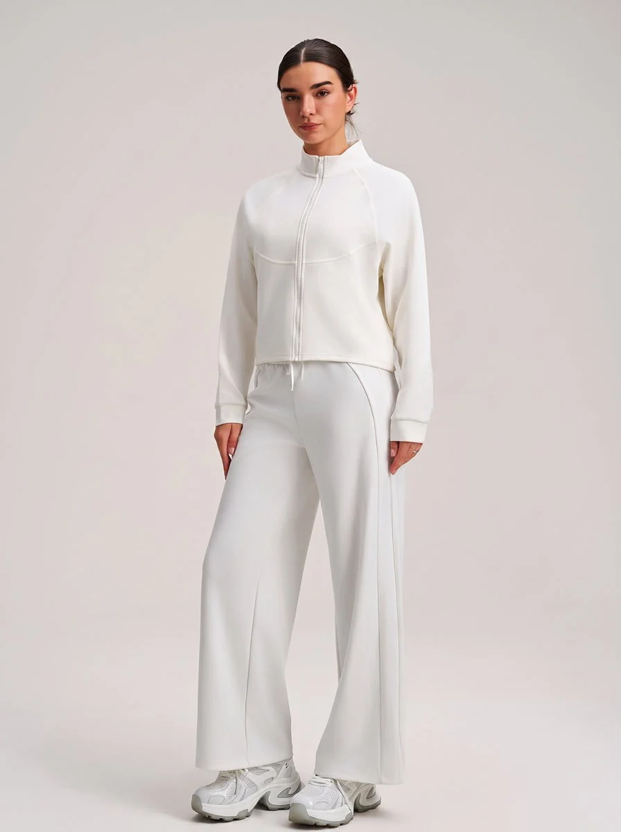 Cropped Stand Collar Athletic Jacket - Imagen 3