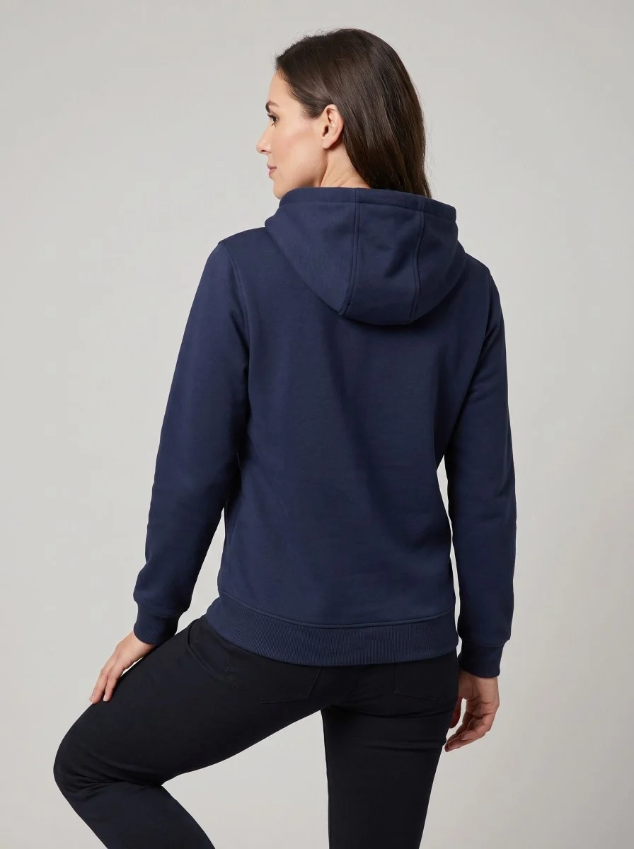 Women's Navy Blue Zip Heated Hoodie - Imagen 5
