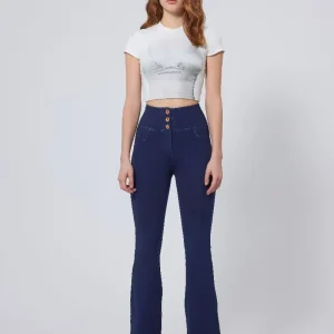 High Waist Straight Flare Jeans