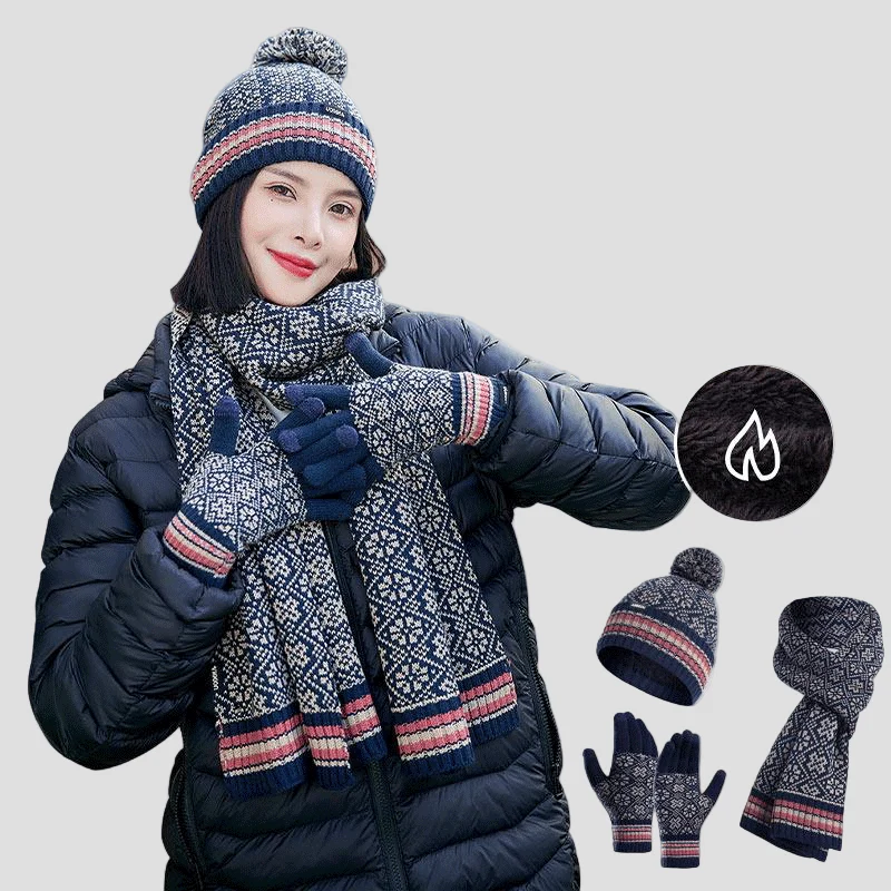 Knitted Beanie, Scarf and Gloves Set - Imagen 7