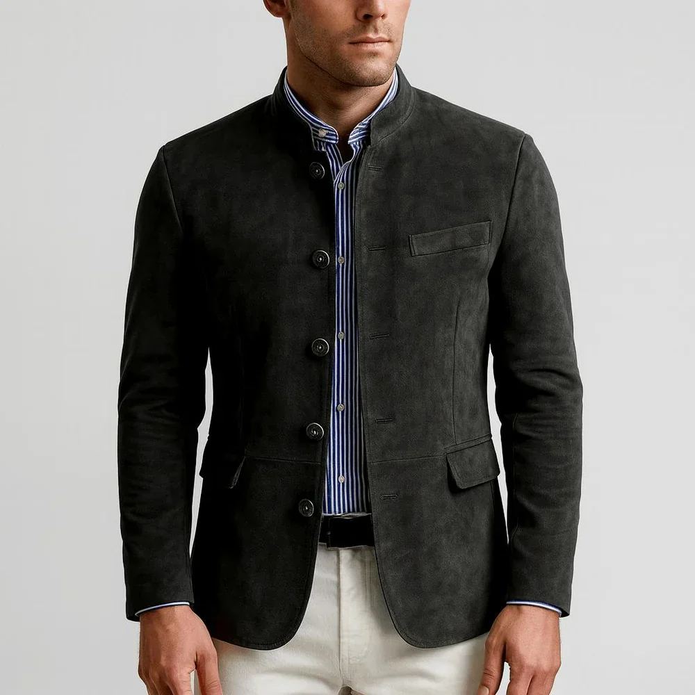 Blazer de Ante con Cuello Mao - Imagen 3