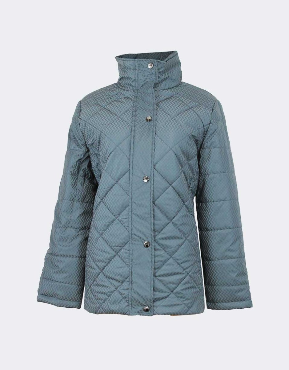 Anorak mujer con pespunte formando rombos con tejido tejido efecto 3d