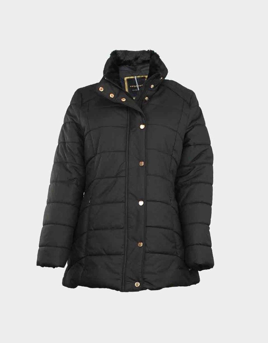 Anorak de mujer con cuello subido con cremallera y botones con pespuntes que adornan - Imagen 4