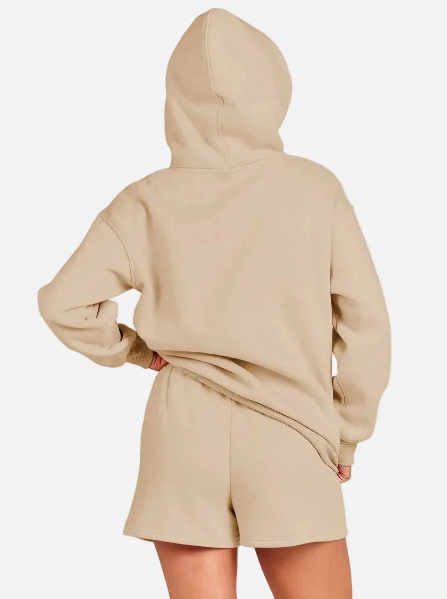 Women's Casual Hoodie & Shorts Set - Imagen 4
