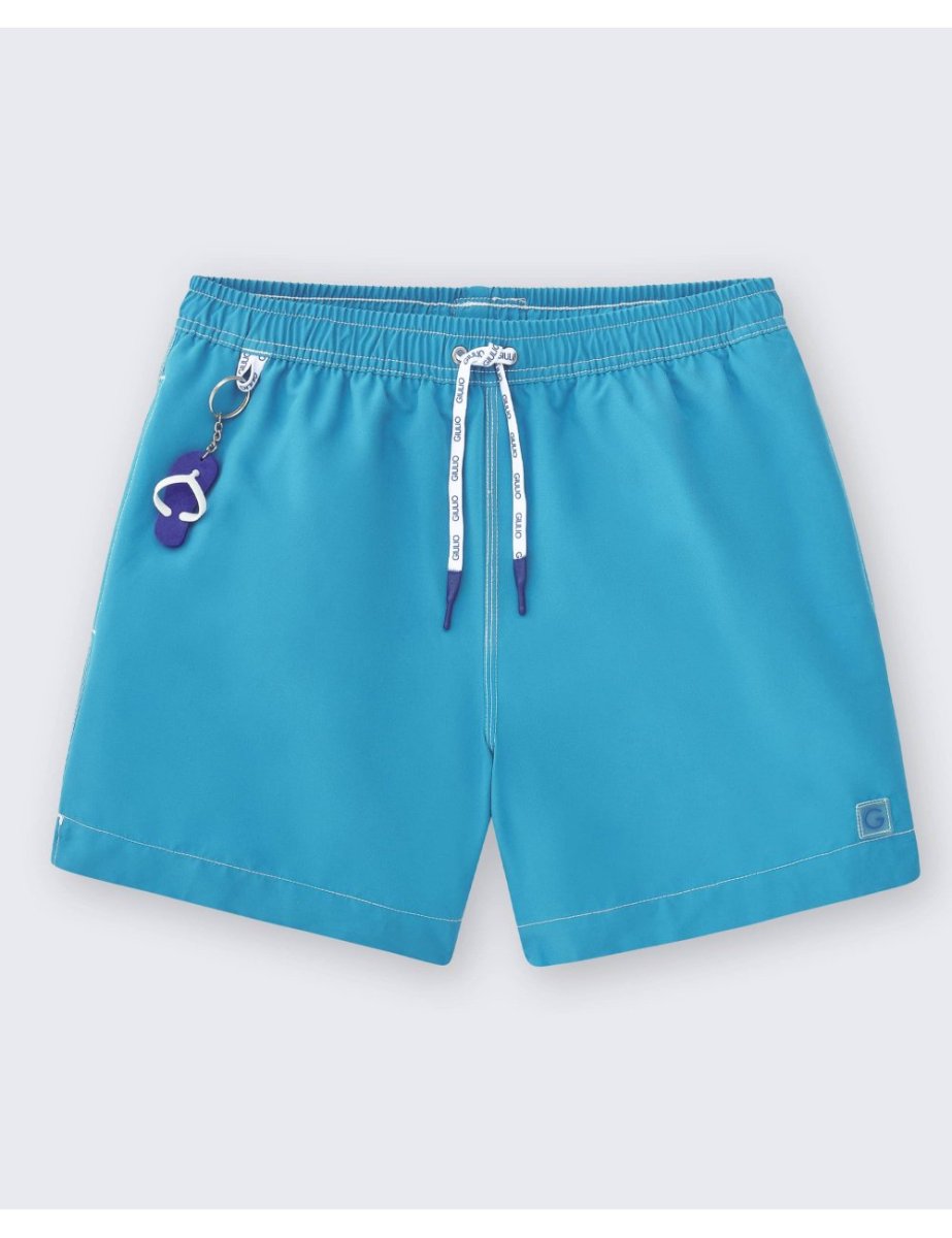 Bañador Giulio Modelo Fluor Azul Turquesa | Short de Baño con Cintura Elástica y Forro 100% Poliéster - Imagen 2