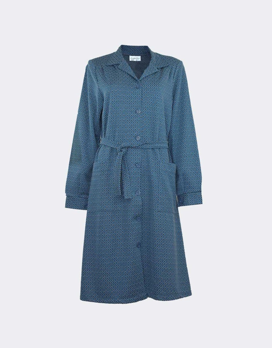 Bata de mujer de punto INVIERNO un poco felpado estampado ‘rombos’ - Imagen 2
