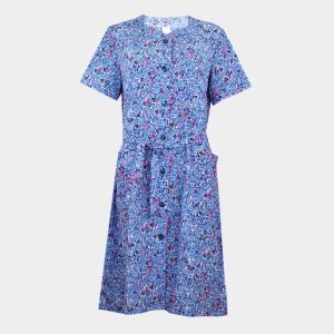 Bata  mujer vestido TELA BAMBULA estampado pequeños ‘triángulos abstractos’