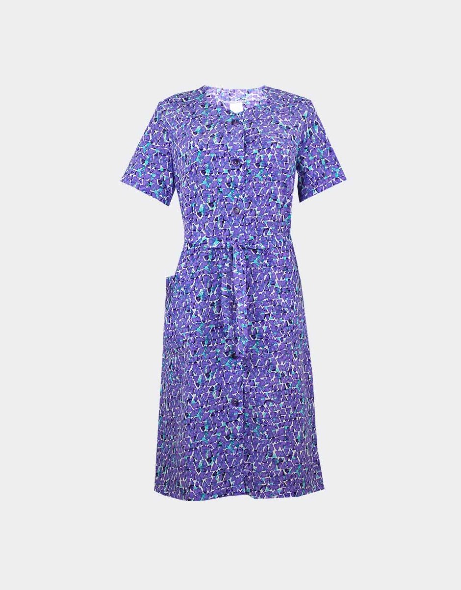 Bata mujer vestido TELA BAMBULA estampado pequeños ‘triángulos abstractos’ - Imagen 3