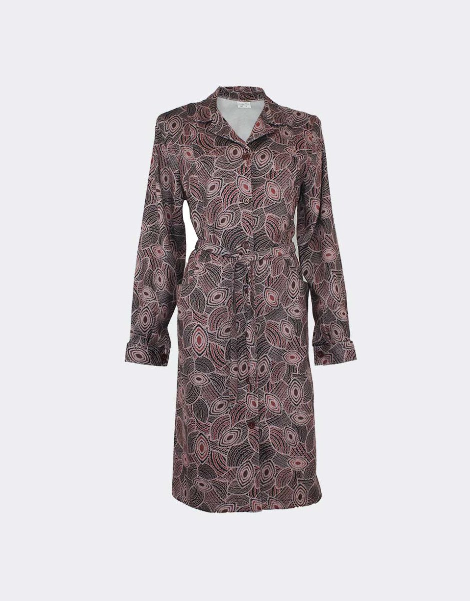 Bata mujer punto INVIERNO estampado mosaico con formas ovales - Imagen 3