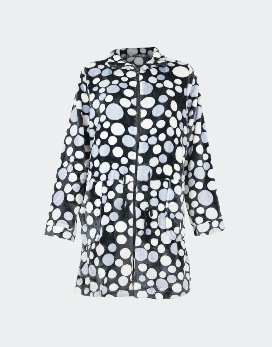 Batín mujer coralina cremallera estampado lunares - Imagen 3