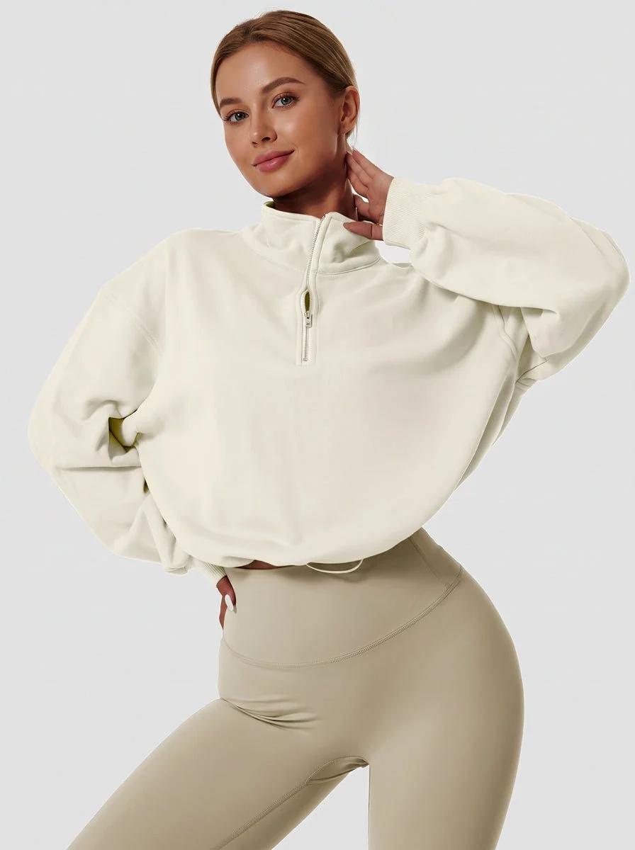 Cropped Athletic Fleece Pullover - Imagen 6