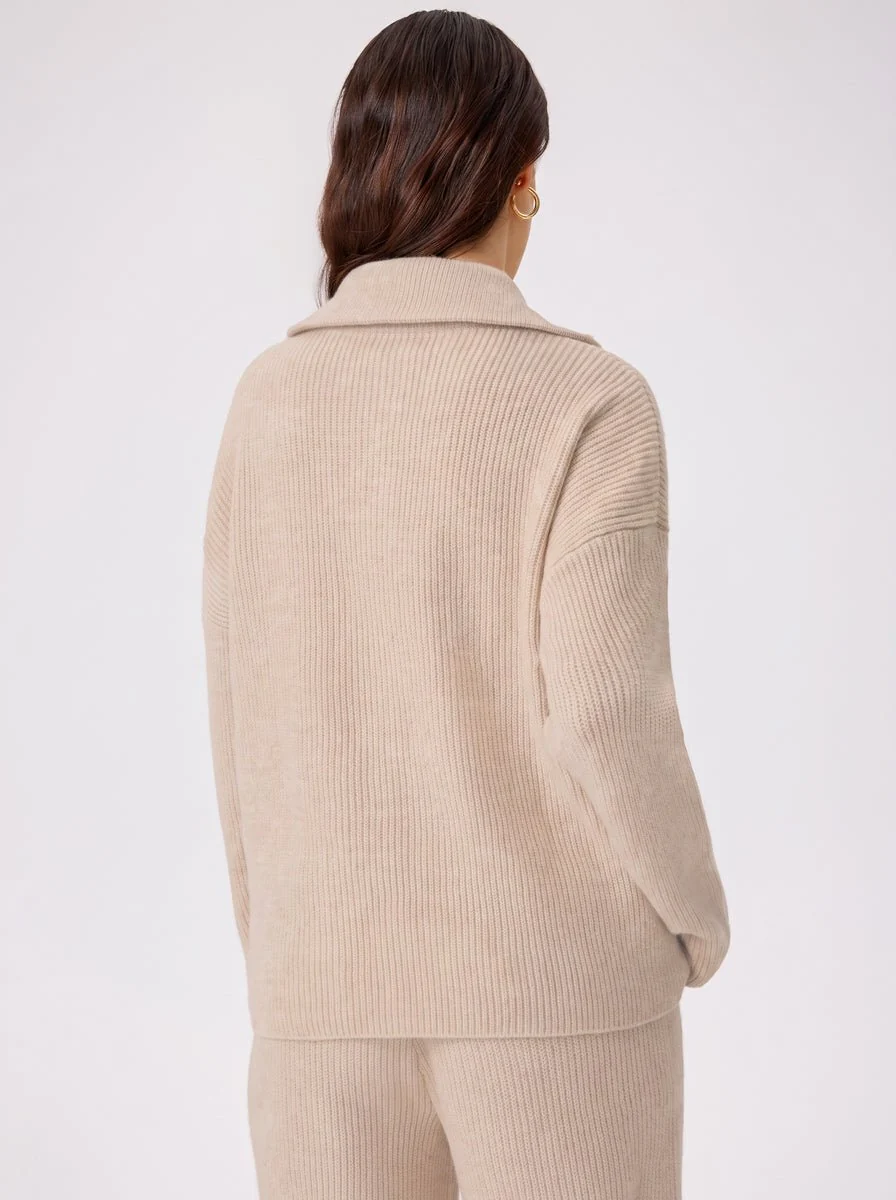 Ribbed Half Zip Sweater Set - Imagen 7