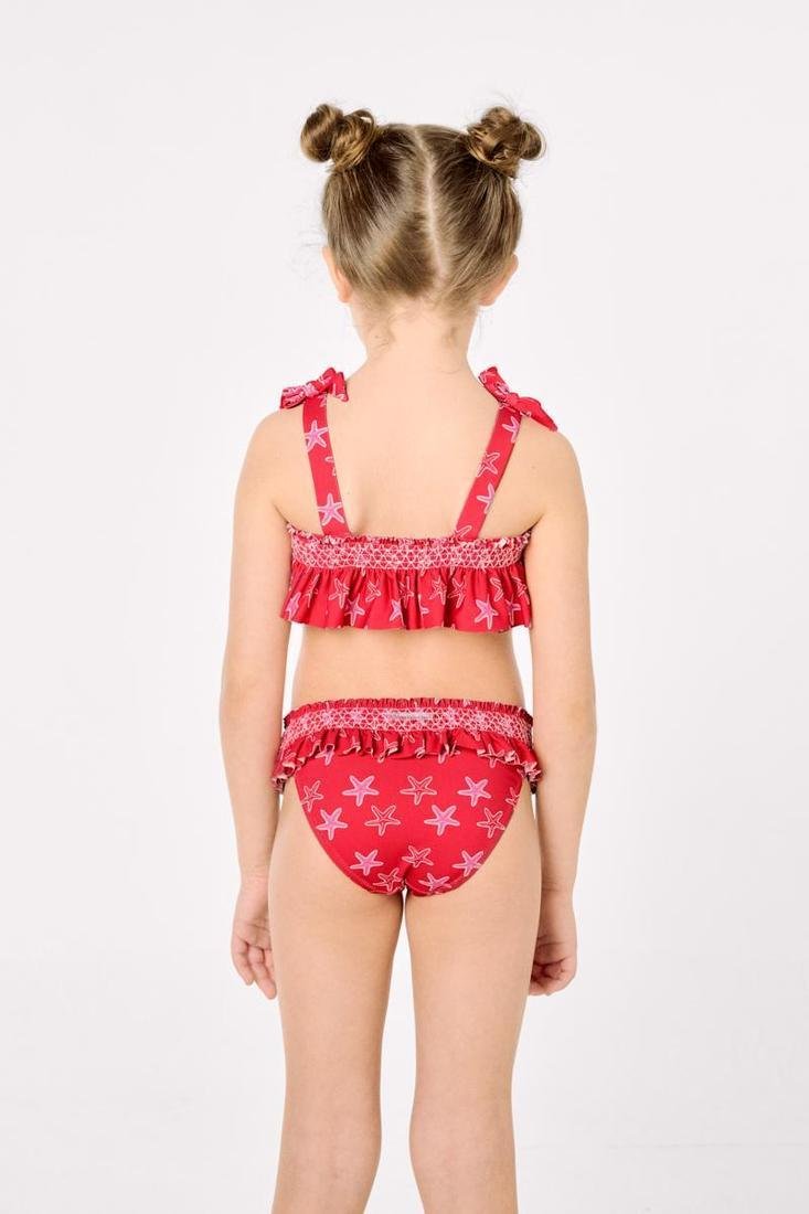 Bikini Infantil Estampado Estrellas con Volantes y Lazadas | Ref. 95155 - Imagen 3