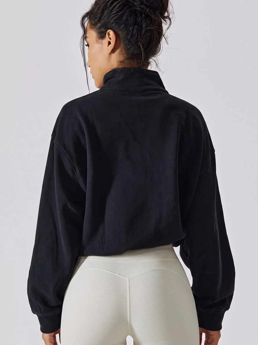Cropped Athletic Fleece Pullover - Imagen 5