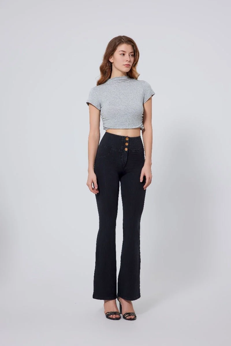 High Waist Straight Flare Jeans - Imagen 7