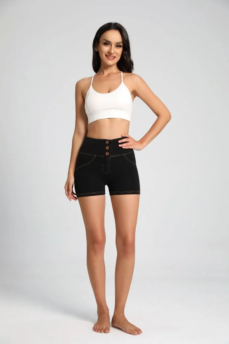 High Waist Butt Lift Denim Shorts - Imagen 2