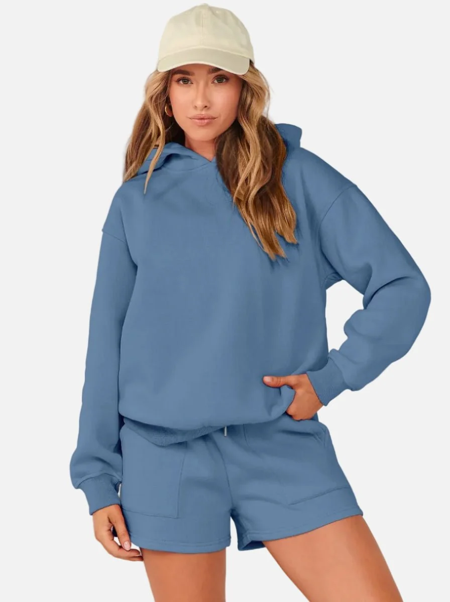 Women's Casual Hoodie & Shorts Set - Imagen 5