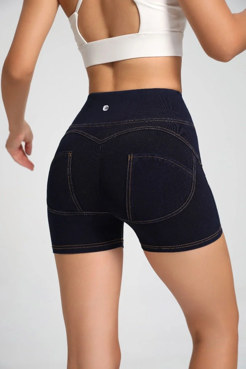 High Waist Butt Lift Denim Shorts - Imagen 3