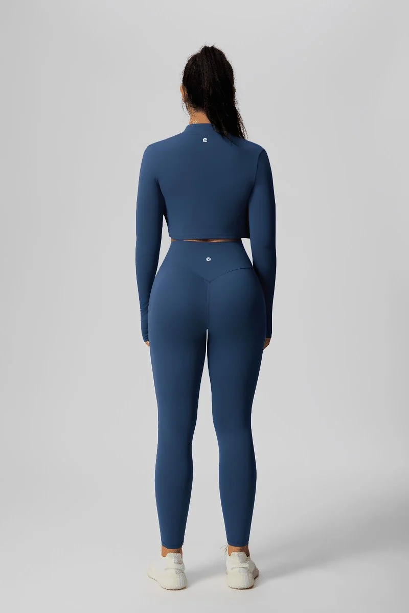 Zip Thumbhole Crop Yoga Jacket - Imagen 8