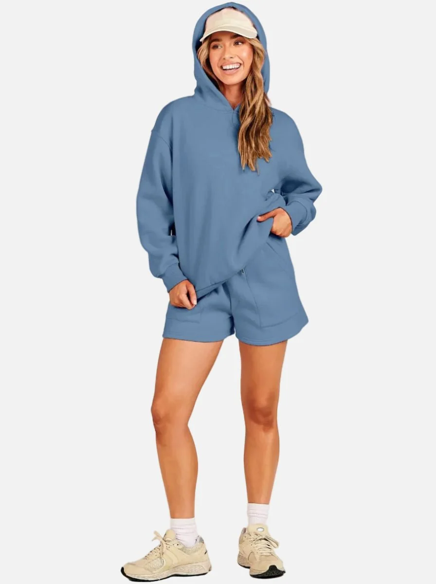 Women's Casual Hoodie & Shorts Set - Imagen 6