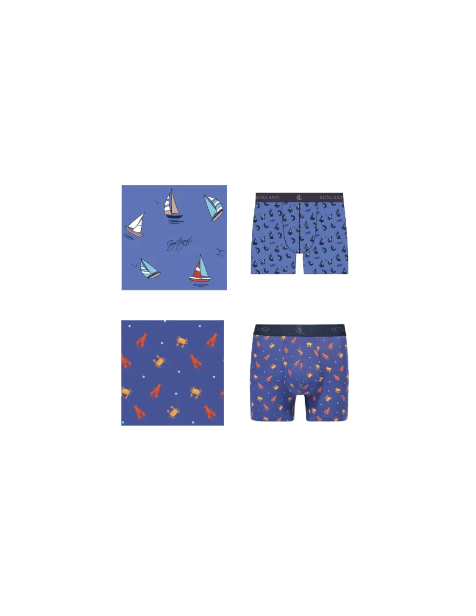 Pack 2 Bóxers de Hombre Soxland en Modal y Elastano – Diseños Fantasía