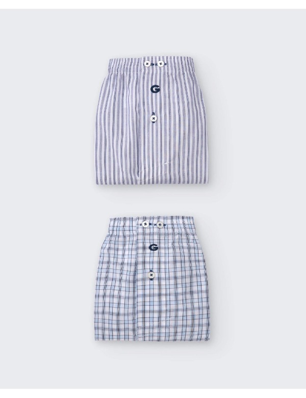 Pack de 2 Bóxers de Tela Hombre 100% Algodón Giulio Estampado Clásico - Imagen 2