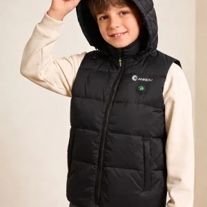 Boys Goose Down Heated Hooded Puffer Vest