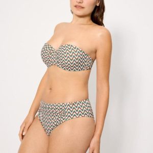 Braga de Bikini de Talle Medio Reductora 83329 – Efecto Compresión y Textura Micropiqué