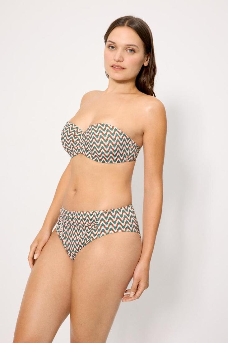 Braga de Bikini de Talle Medio Reductora 83329 – Efecto Compresión y Textura Micropiqué