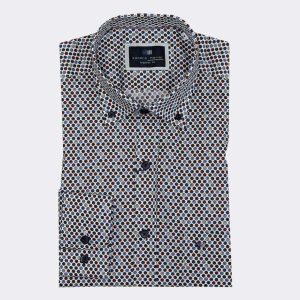 Camisa hombre manga larga TELA fina, redonditas de colores