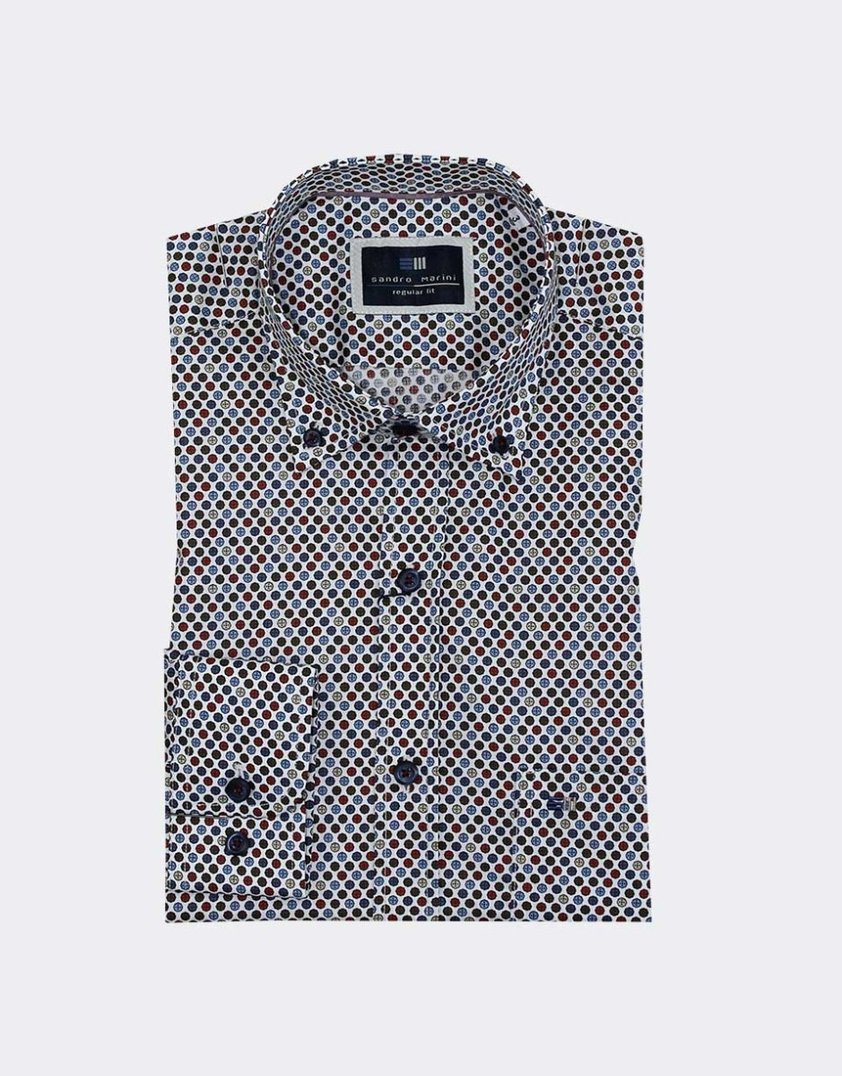 Camisa hombre manga larga TELA fina, redonditas de colores - Imagen 2