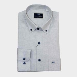 Camisa de hombre manga larga VIELLA lisa pequeña espiga