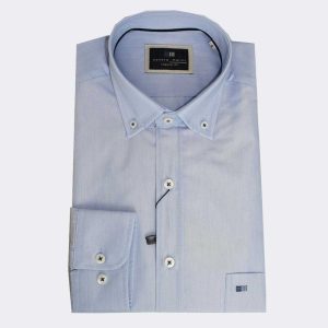 Camisa hombre tela fina manga larga lisa