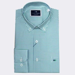Camisa tela fina hombre MANGA LARGA cuadros pequeños