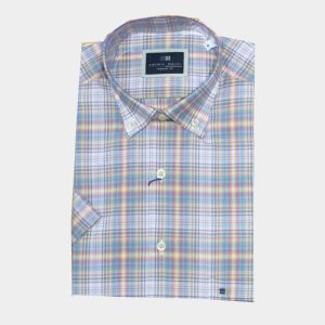 Camisa manga corta cuadros color veraniego hombre