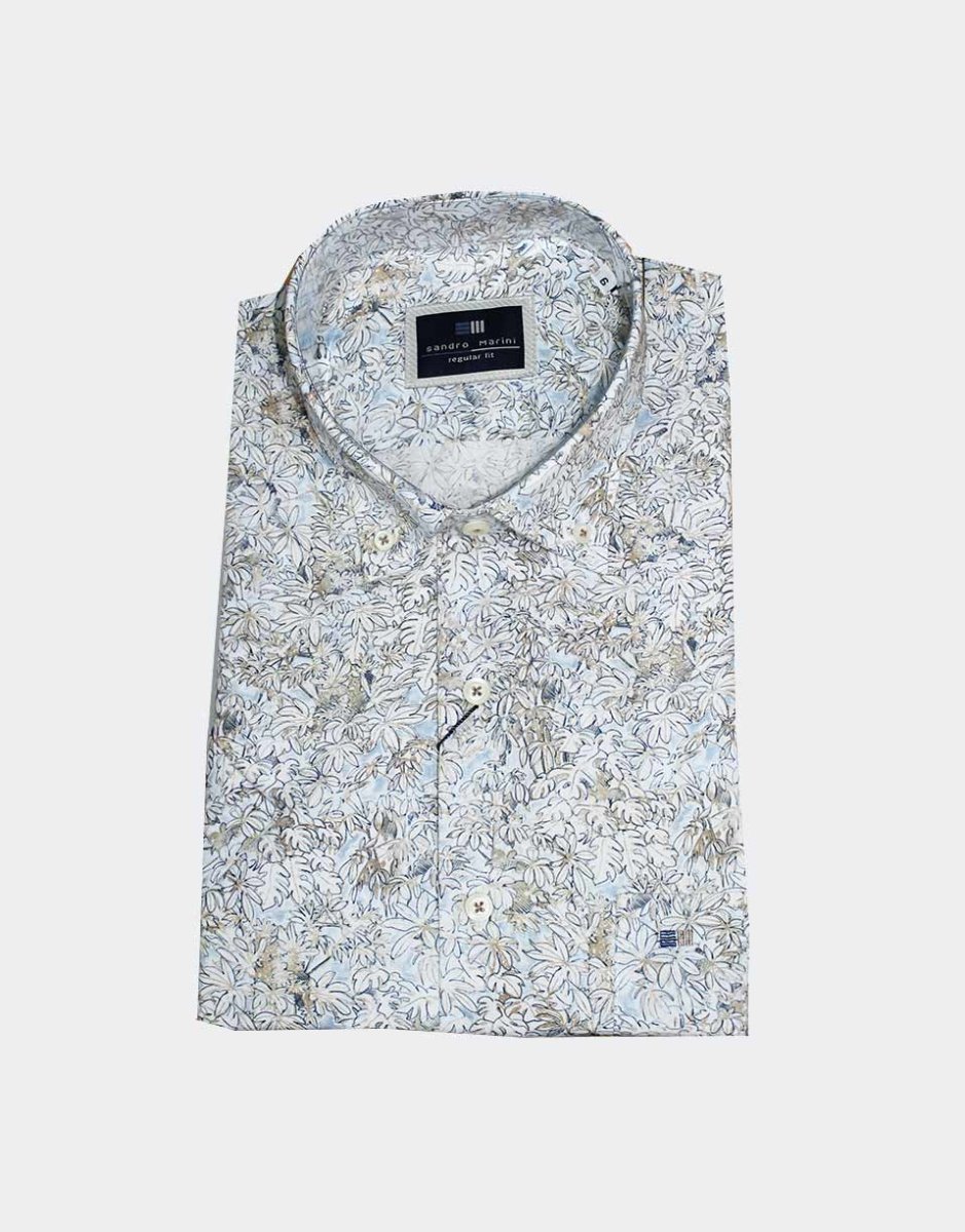 Camisa hombre manga corta estampado hojas - Imagen 2