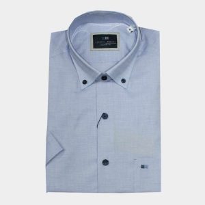 Camisa hombre manga corta semilisa efecto ‘fil a fil’