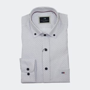 Camisa hombre TELA fina manga larga con muestrita pequeña de diferentes colores