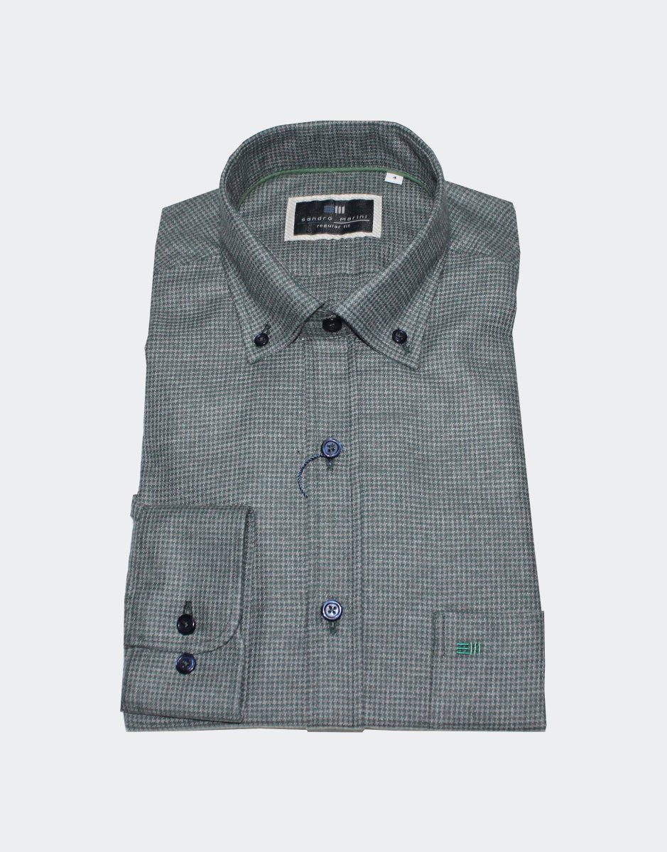 Camisa hombre manga larga VIELLA pata de gallo pequeño - Imagen 3