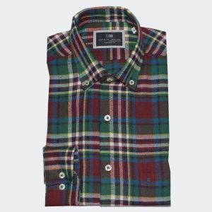 Camisa hombre manga larga FRANELA cuadros grandes