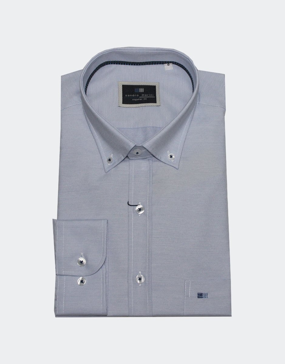 Camisa hombre manga larga TELA vestir tejido semi liso - Imagen 2
