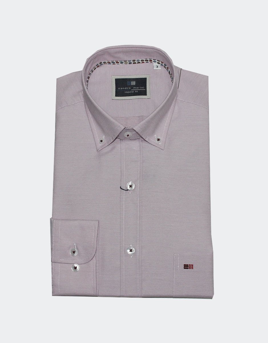 Camisa hombre manga larga TELA vestir tejido semi liso - Imagen 4