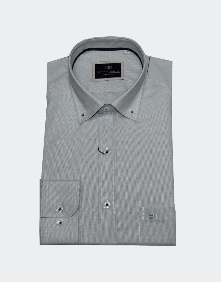 Camisa hombre manga larga TELA vestir tejido semi liso - Imagen 3