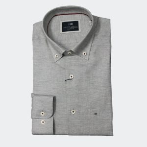 Camisa hombre viella lisa en gris claro