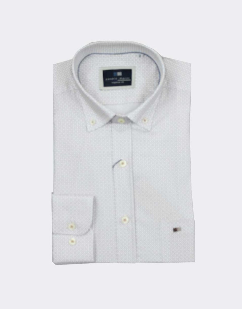 Camisa hombre TELA fina manga larga fondo con estampadito pequeña muestra muy fina - Imagen 3