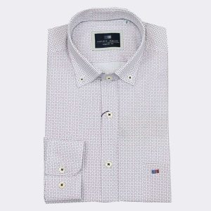 Camisa hombre TELA fina manga larga fondo con estampadito pequeña muestra muy fina