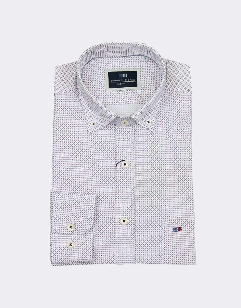 Camisa hombre TELA fina manga larga fondo con estampadito pequeña muestra muy fina - Imagen 2
