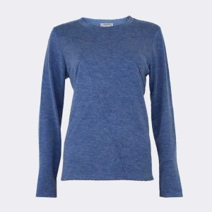 Camiseta mujer punto cuello redondo detalle alforzas